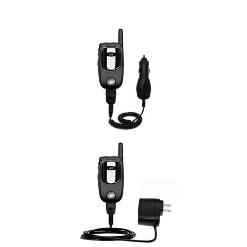 Gomadic Car and Wall Charger Essential Kit suitable for the Motorola i710 - Includes both AC Wall and DC Car Charging Options with TipExchange