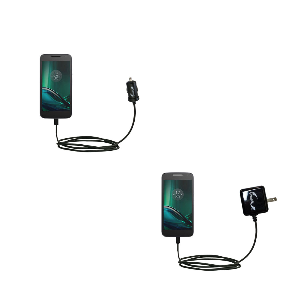 Car & Home Charger Kit compatible with the Motorola Moto G4 Play