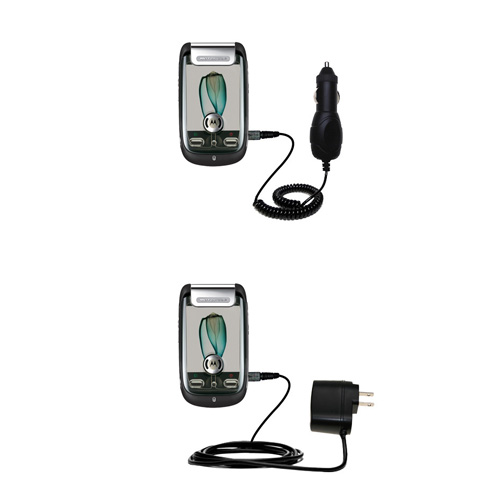 Gomadic Car and Wall Charger Essential Kit suitable for the Motorola MOTOMING A1200 - Includes both AC Wall and DC Car Charging Options with TipExchange