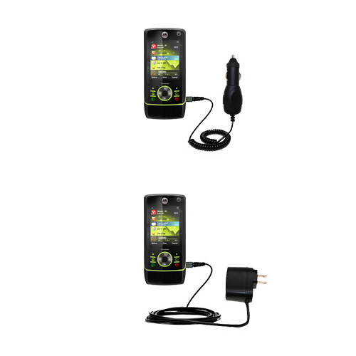Gomadic Car and Wall Charger Essential Kit suitable for the Motorola MOTORIZR Z8 - Includes both AC Wall and DC Car Charging Options with TipExchange