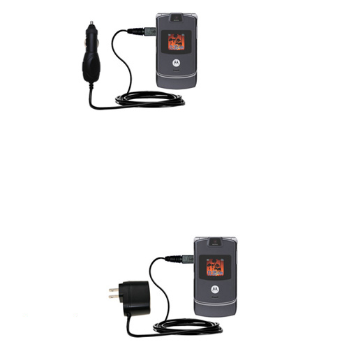 Car & Home Charger Kit compatible with the Motorola RAZR V3c V3i V3m V3s V3x