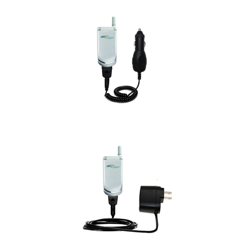 Gomadic Car and Wall Charger Essential Kit suitable for the Motorola V150 - Includes both AC Wall and DC Car Charging Options with TipExchange