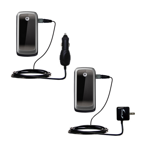 Gomadic Car and Wall Charger Essential Kit suitable for the Motorola WX265   - Includes both AC Wall and DC Car Charging Options with TipExchange