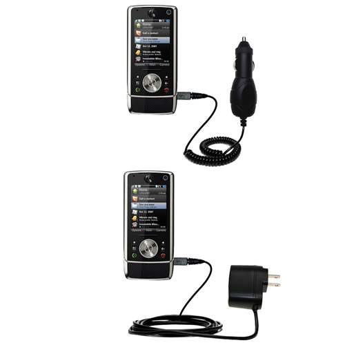 Gomadic Car and Wall Charger Essential Kit suitable for the Motorola Z10 - Includes both AC Wall and DC Car Charging Options with TipExchange