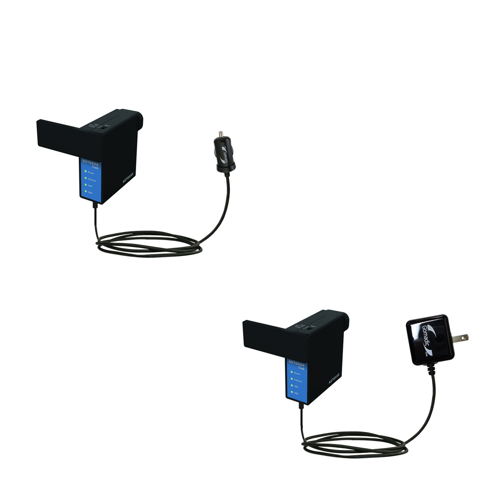 Car & Home Charger Kit compatible with the Netgear Trek N300 PR2000