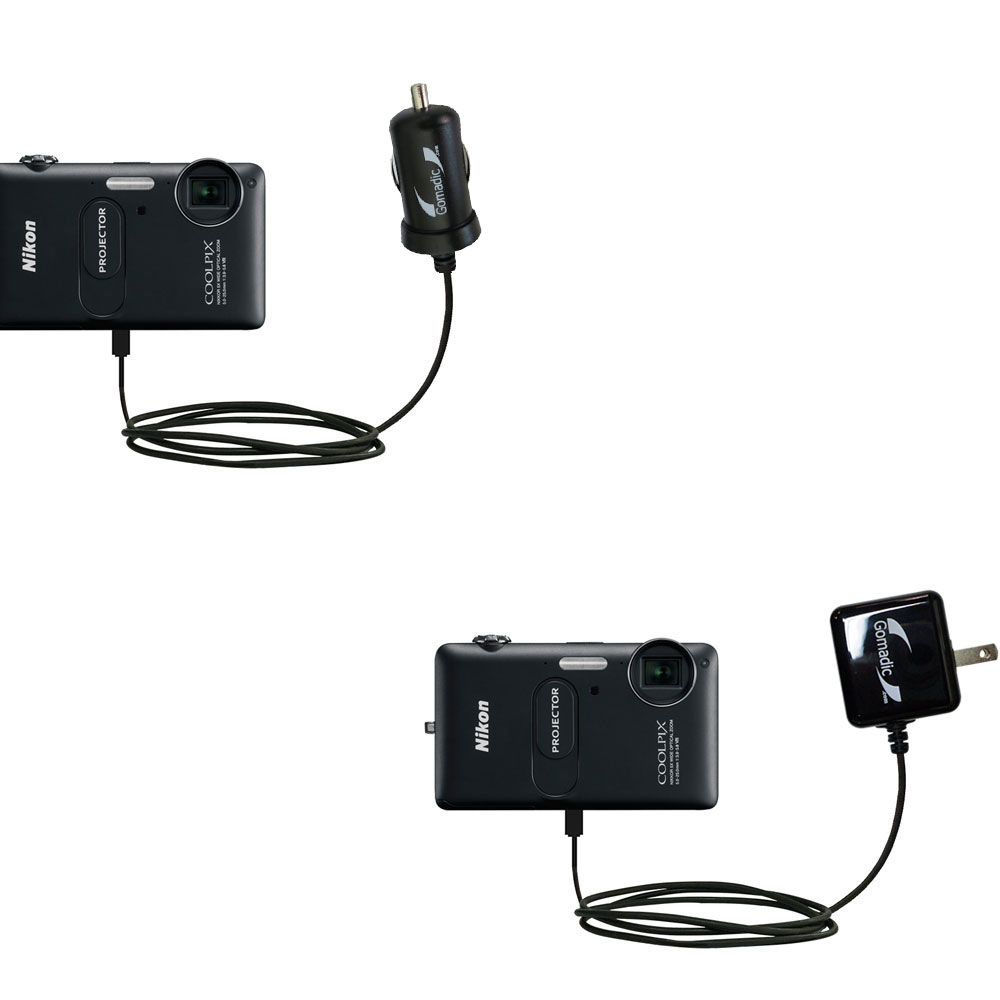 Car & Home Charger Kit compatible with the Nikon Coolpix S1200pj