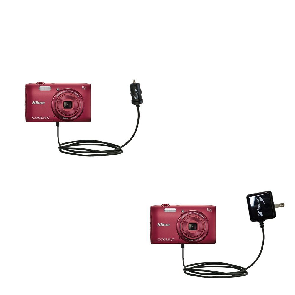 Car & Home Charger Kit compatible with the Nikon Coolpix S3600