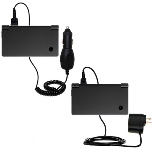 Gomadic Car and Wall Charger Essential Kit suitable for the Nintendo DSi - Includes both AC Wall and DC Car Charging Options with TipExchange