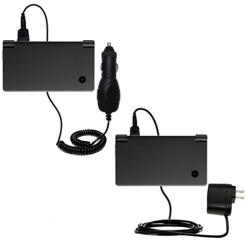 Gomadic Car and Wall Charger Essential Kit suitable for the Nintendo DSi -  Includes both AC Wall and DC Car Charging Options with TipExchange