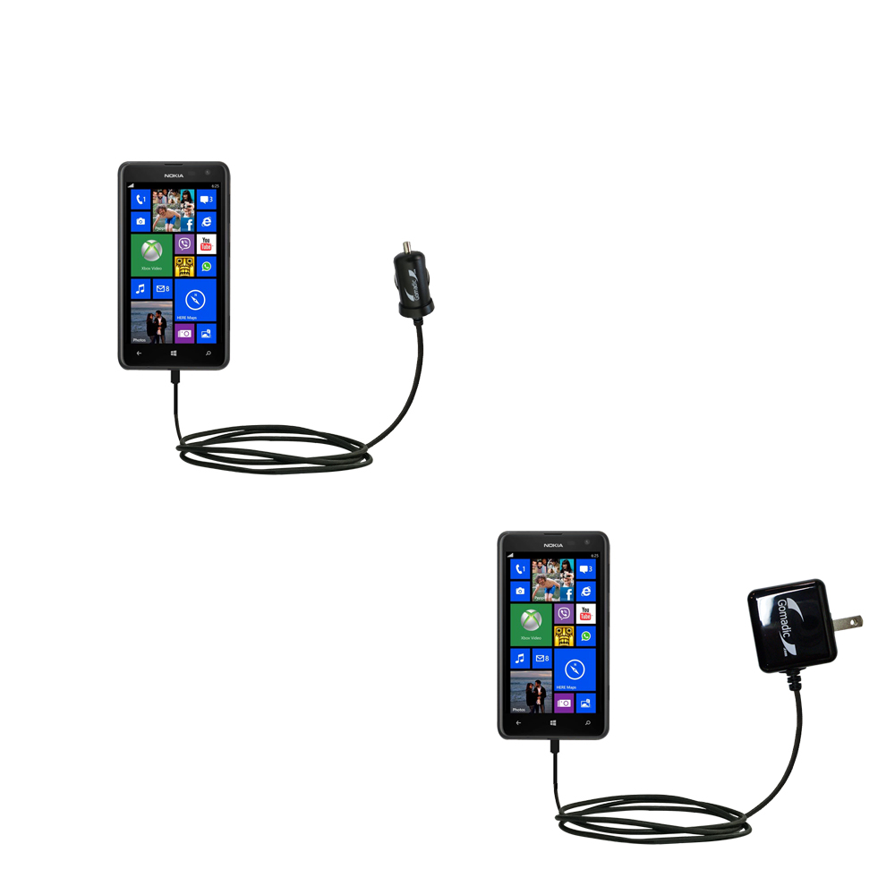 Car & Home Charger Kit compatible with the Nokia Lumia 625