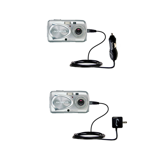 Car & Home Charger Kit compatible with the Olympus Stylus 300 Digital