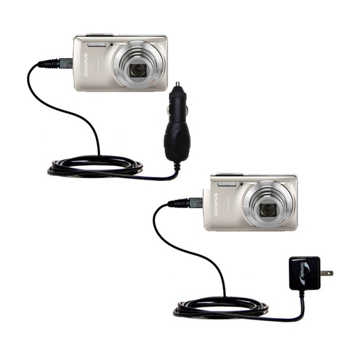 Car & Home Charger Kit compatible with the Olympus Stylus-7030 Digital Camera