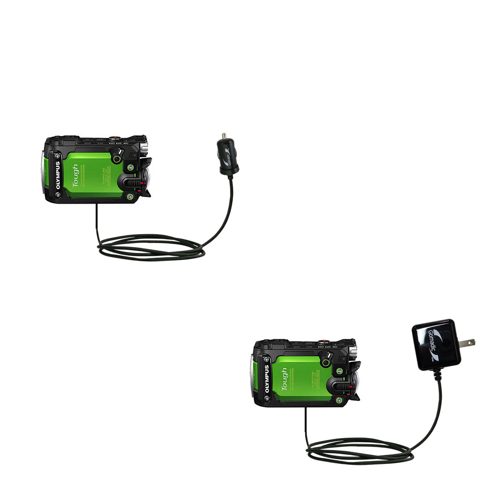 Car & Home Charger Kit compatible with the Olympus Tough TG-Tracker