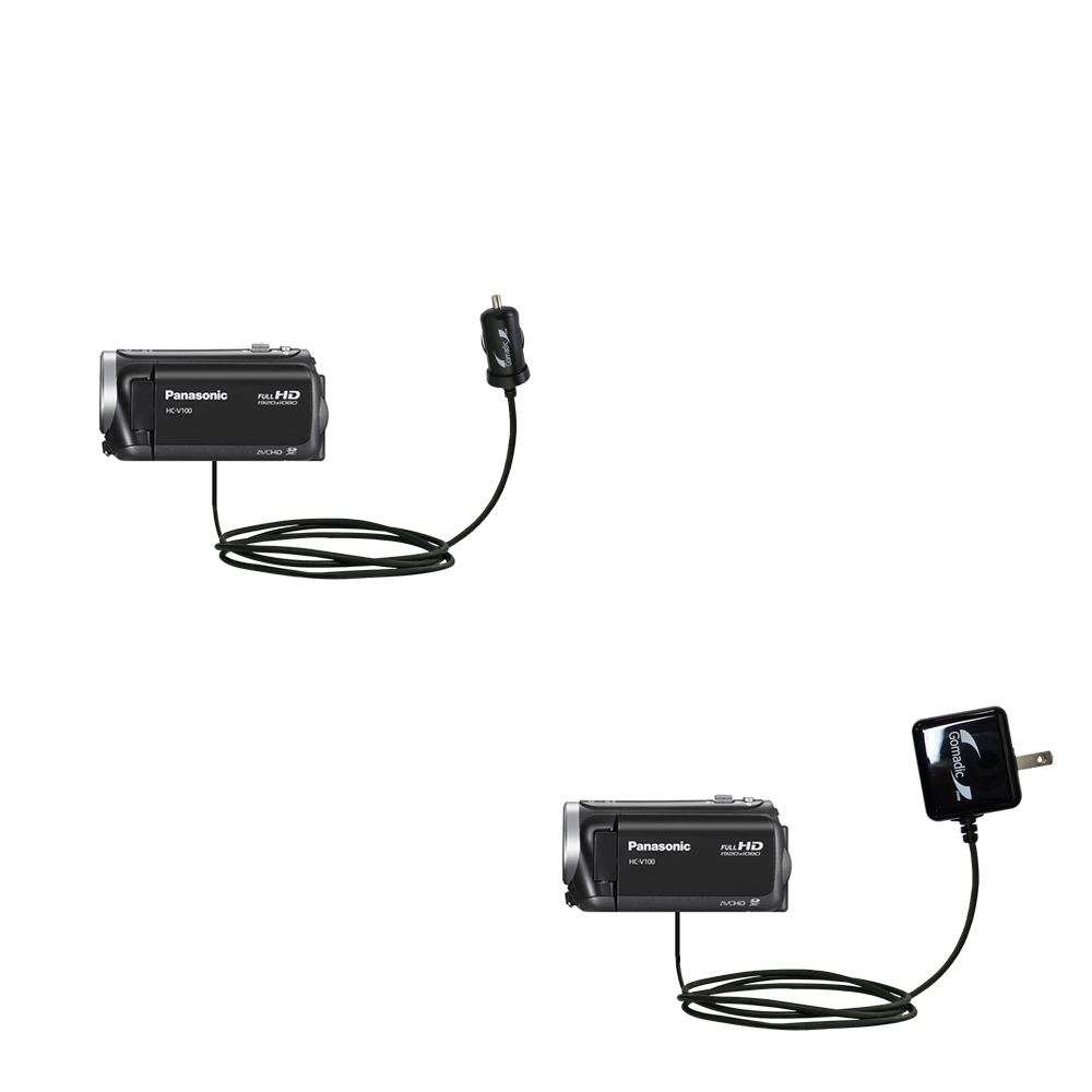 Car & Home Charger Kit compatible with the Panasonic HC-V100