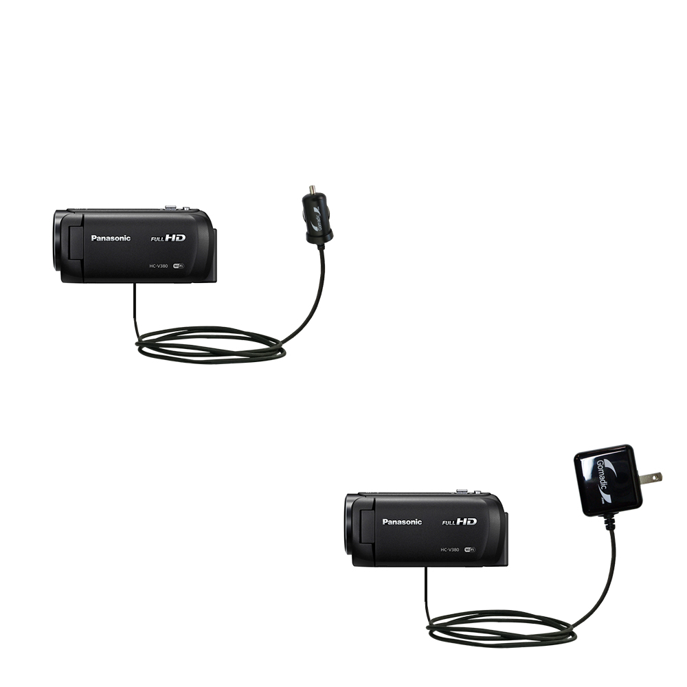 Car & Home Charger Kit compatible with the Panasonic HC-V380