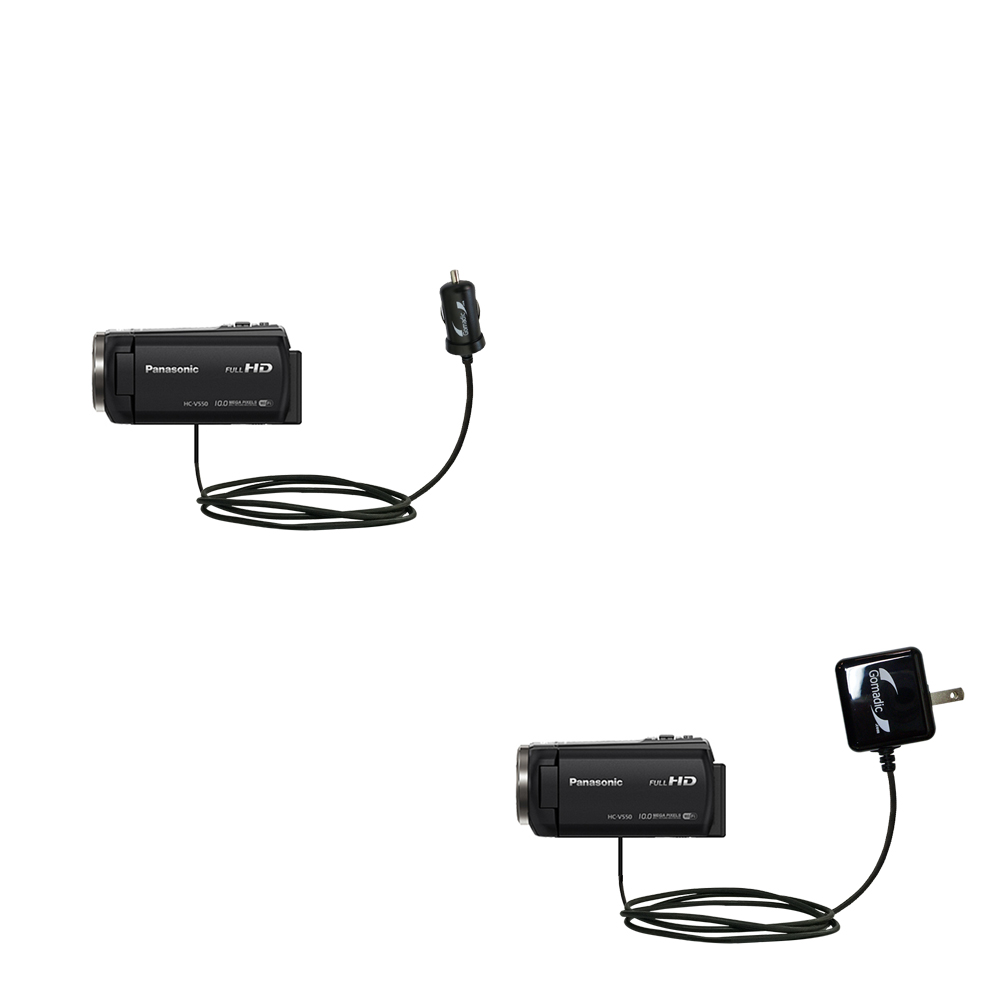 Car & Home Charger Kit compatible with the Panasonic HC-V550 / V550