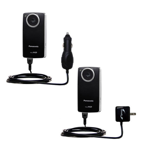 Car & Home Charger Kit compatible with the Panasonic HM-TA1H Digital HD Camcorder