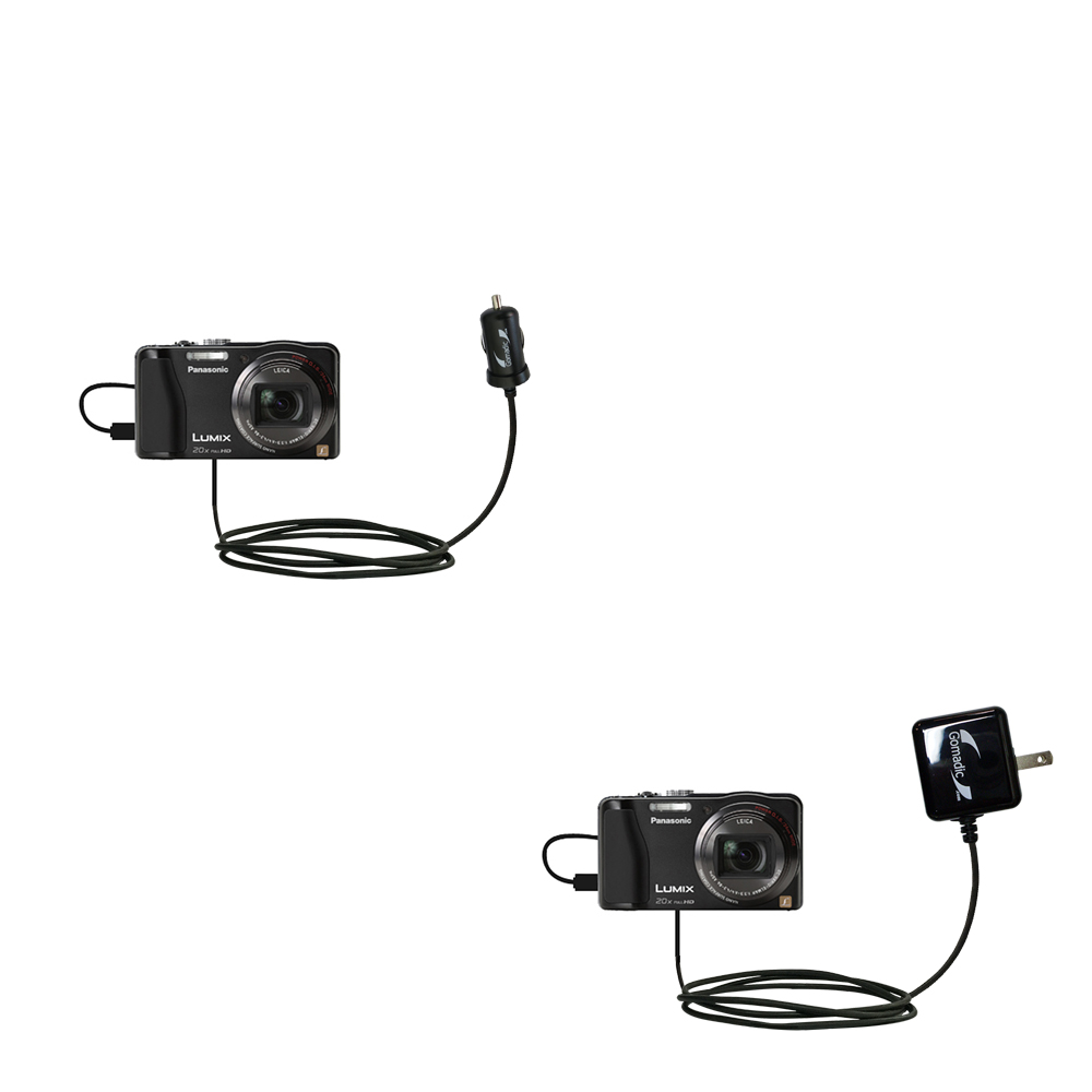 Car & Home Charger Kit compatible with the Panasonic Lumix DMC-ZS20K