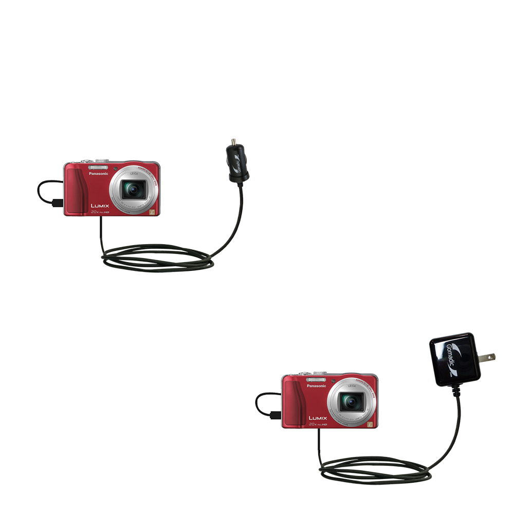 Car & Home Charger Kit compatible with the Panasonic Lumix DMC-ZS20R