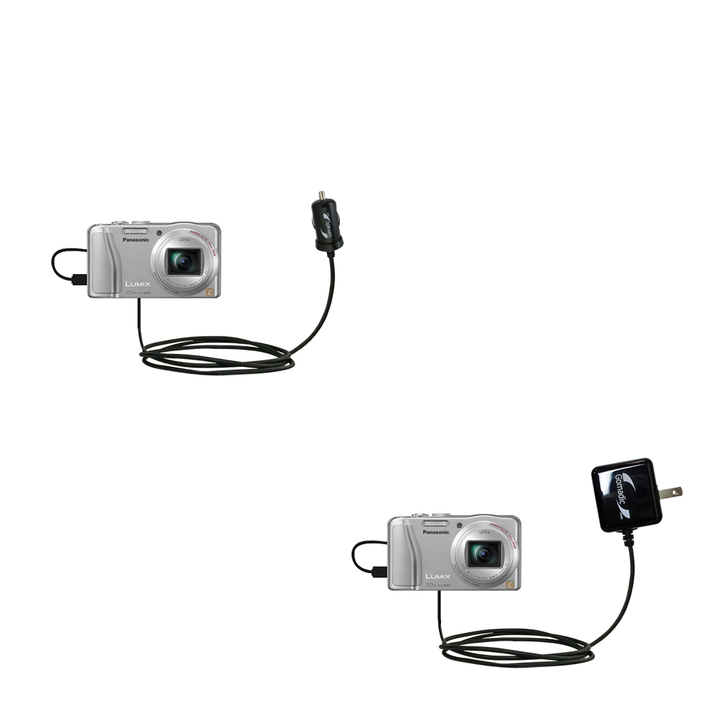 Car & Home Charger Kit compatible with the Panasonic Lumix DMC-ZS20S