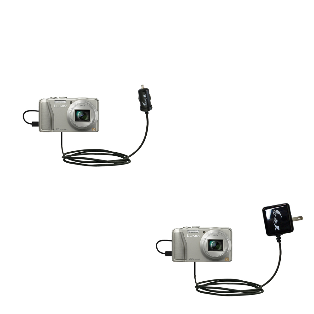 Car & Home Charger Kit compatible with the Panasonic Lumix DMC-ZS25S