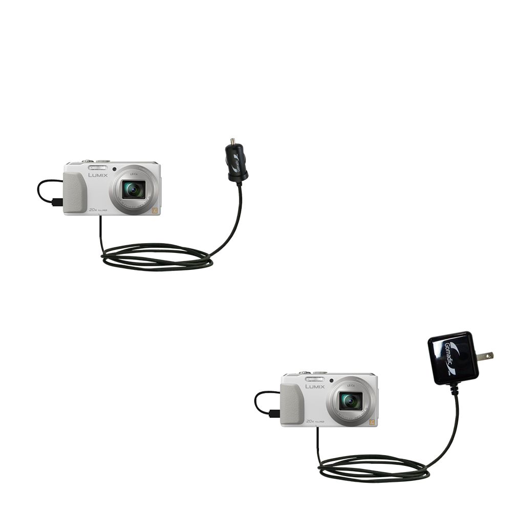 Car & Home Charger Kit compatible with the Panasonic Lumix DMC-ZS30W