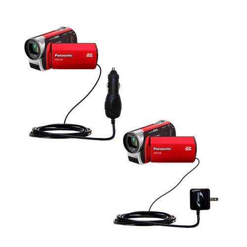 Car & Home Charger Kit compatible with the Panasonic SDR-S26 Video Camera