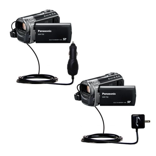 Car & Home Charger Kit compatible with the Panasonic SDR-T50 Video Camera
