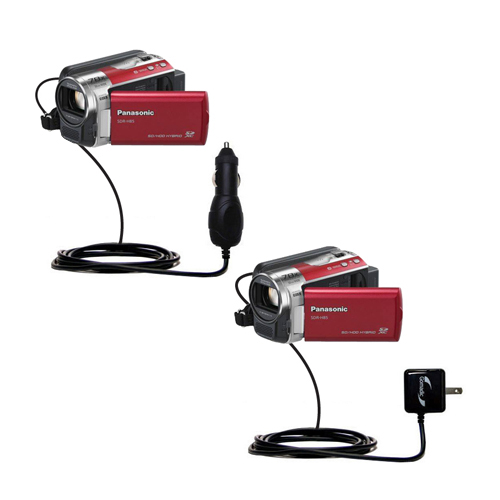 Car & Home Charger Kit compatible with the Panasonic SDR-T55 Video Camera
