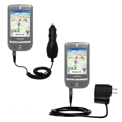 Car & Home Charger Kit compatible with the Pharos GPS 525