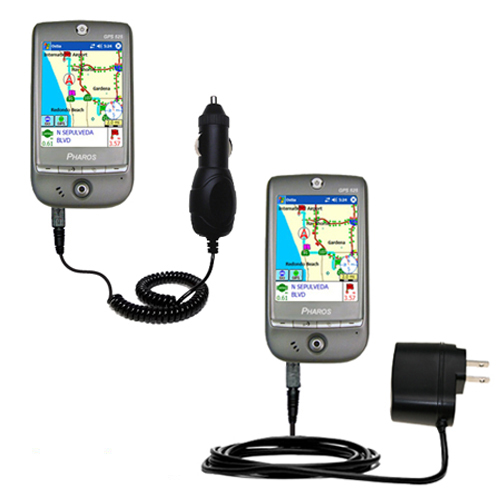 Car & Home Charger Kit compatible with the Pharos GPS 525E