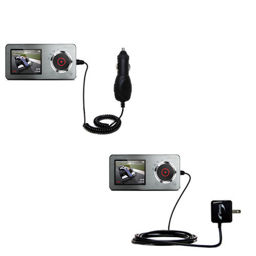 Car & Home Charger Kit compatible with the Philips GoGear CAM SA2CAM08K Video Player