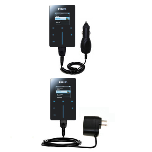 Car & Home Charger Kit compatible with the Philips GoGear HDD6320