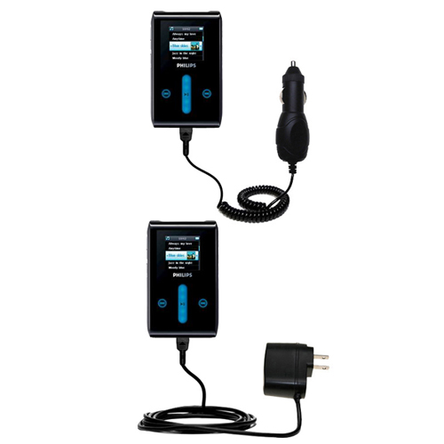 Car & Home Charger Kit compatible with the Philips GoGear HDD1420 HDD1430