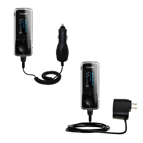 Car & Home Charger Kit compatible with the Philips Gogear Mix