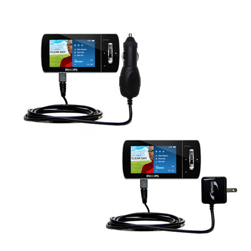 Car & Home Charger Kit compatible with the Philips GoGear Muse
