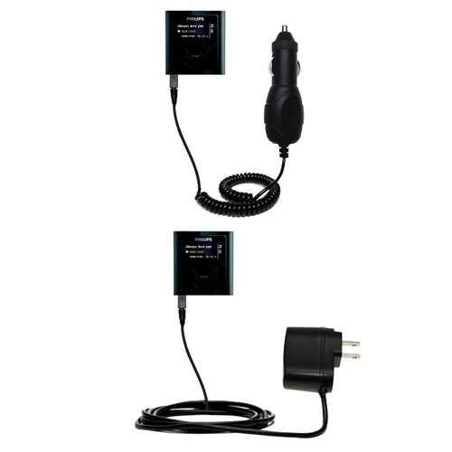 Car & Home Charger Kit compatible with the Philips GoGear SA1925/37