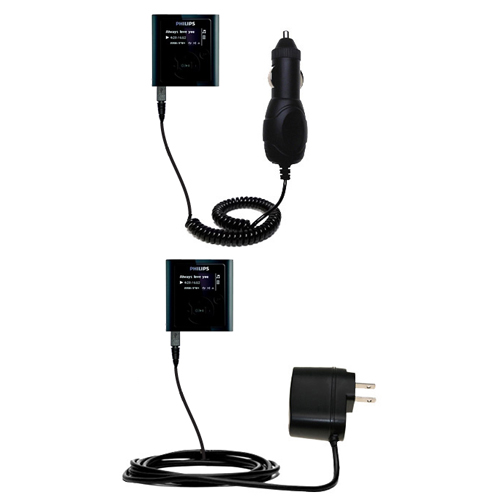 Car & Home Charger Kit compatible with the Philips GoGear SA1945/37