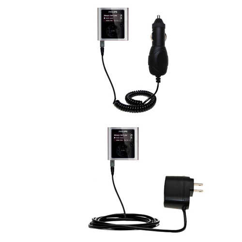 Car & Home Charger Kit compatible with the Philips GoGear SA1946/37