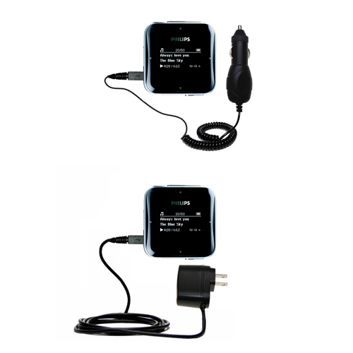 Car & Home Charger Kit compatible with the Philips GoGear SA2810