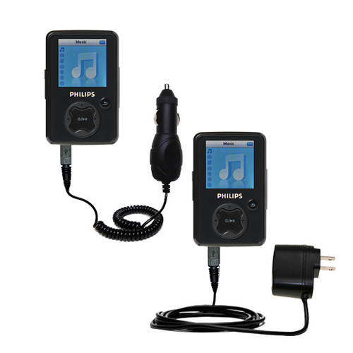 Car & Home Charger Kit compatible with the Philips GoGear SA3014