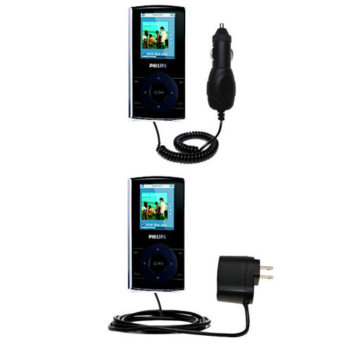 Car & Home Charger Kit compatible with the Philips GoGear SA5125/37