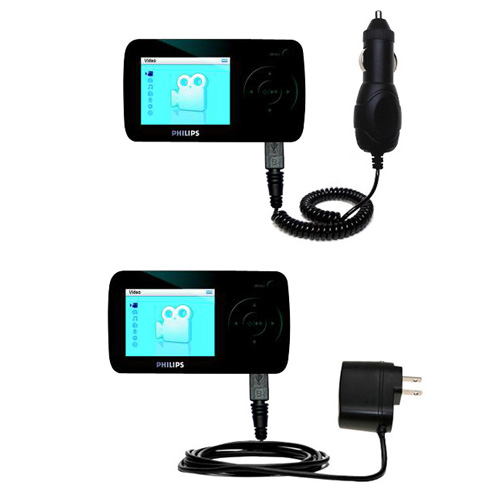 Car & Home Charger Kit compatible with the Philips GoGear SA6045/37