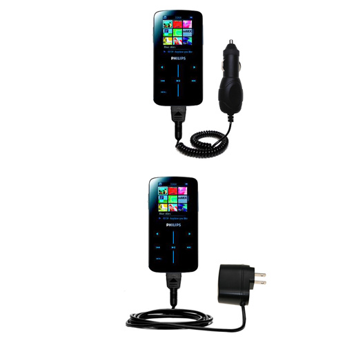 Car & Home Charger Kit compatible with the Philips GoGear SA9324/00