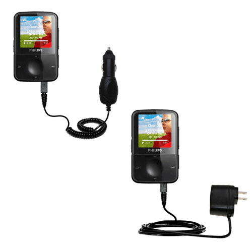 Car & Home Charger Kit compatible with the Philips Gogear Vibe