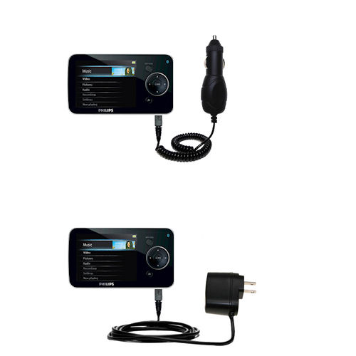 Car & Home Charger Kit compatible with the Philips GoGear 5287BT
