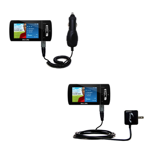 Car & Home Charger Kit compatible with the Philips Muse MP3 Video Player FullSound