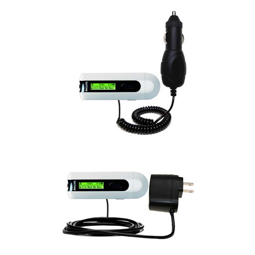 Car & Home Charger Kit compatible with the Philips GoGear SA2105/37