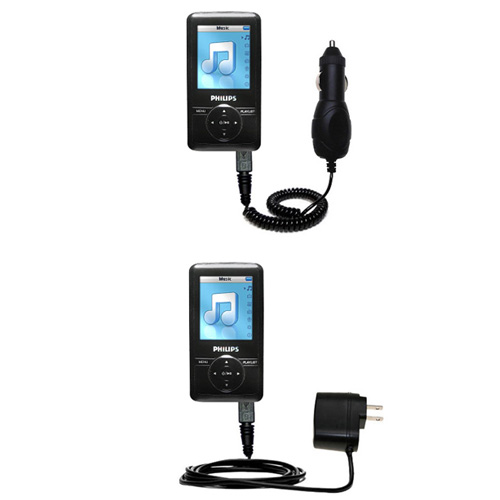 Car & Home Charger Kit compatible with the Philips GoGear SA3115/37