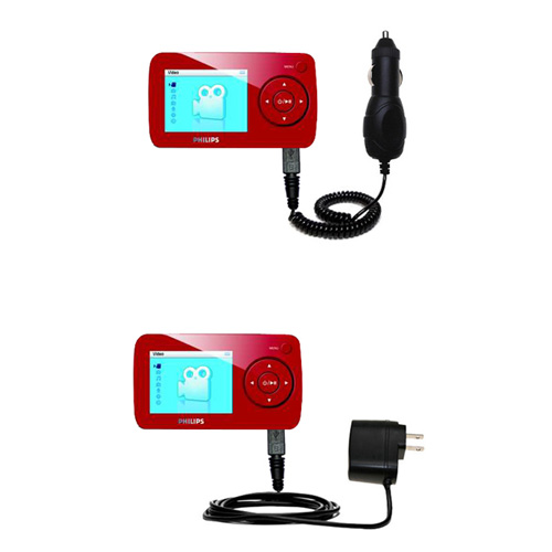 Car & Home Charger Kit compatible with the Philips GoGear SA6086/37